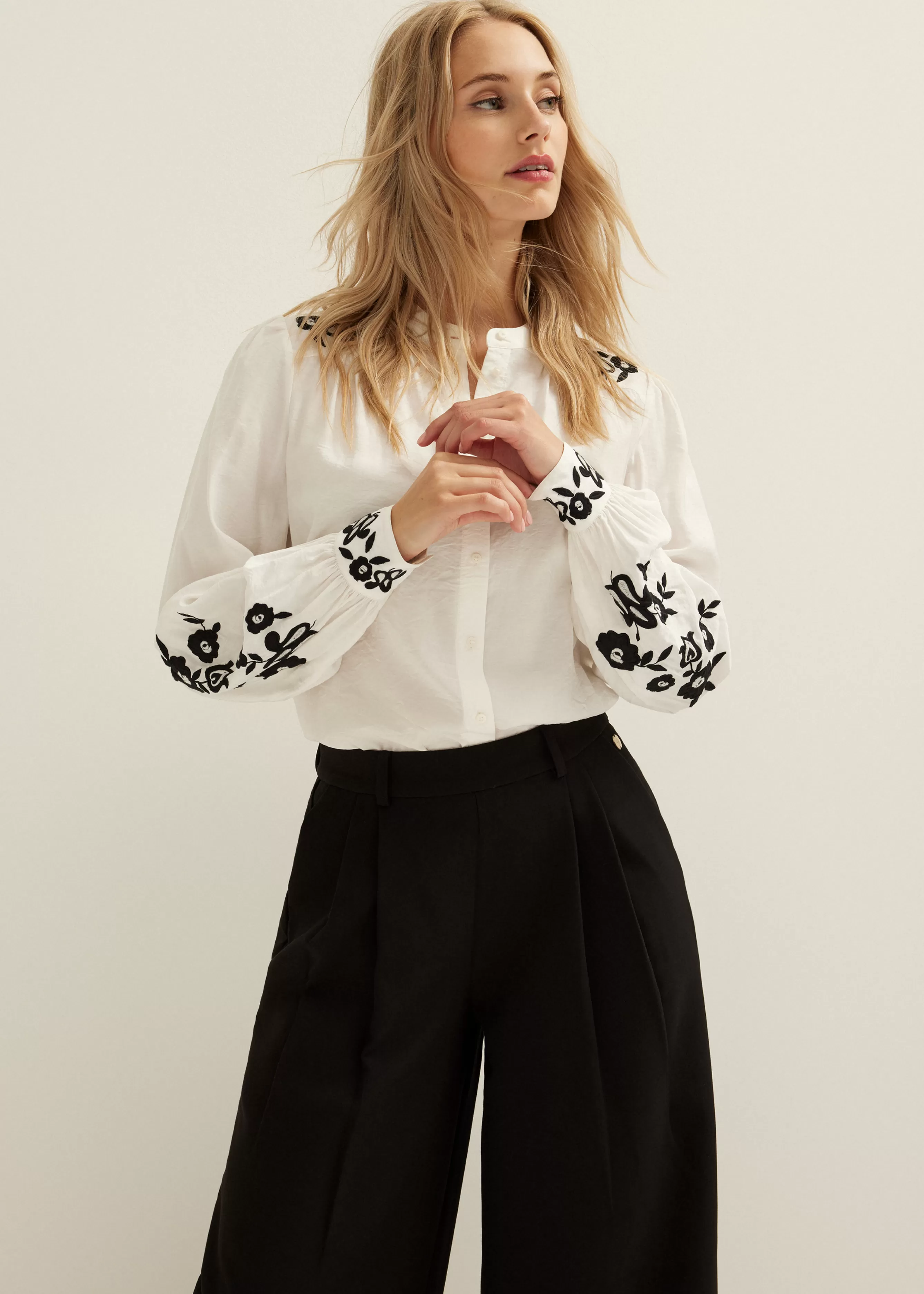 Blouse geborduurde bloemen<Cotton Club Sale