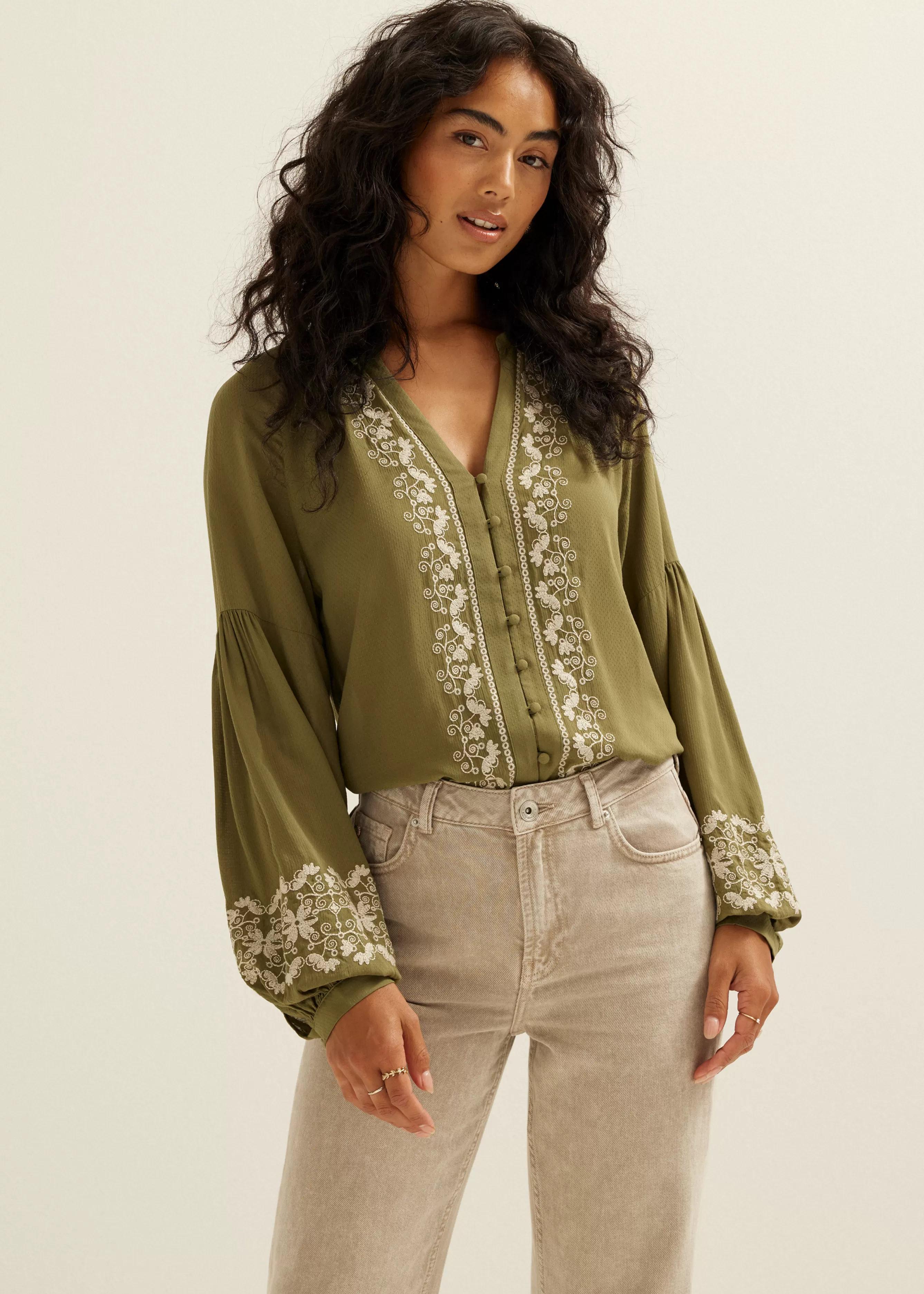 Blouse met borduurdetails<Cotton Club Discount