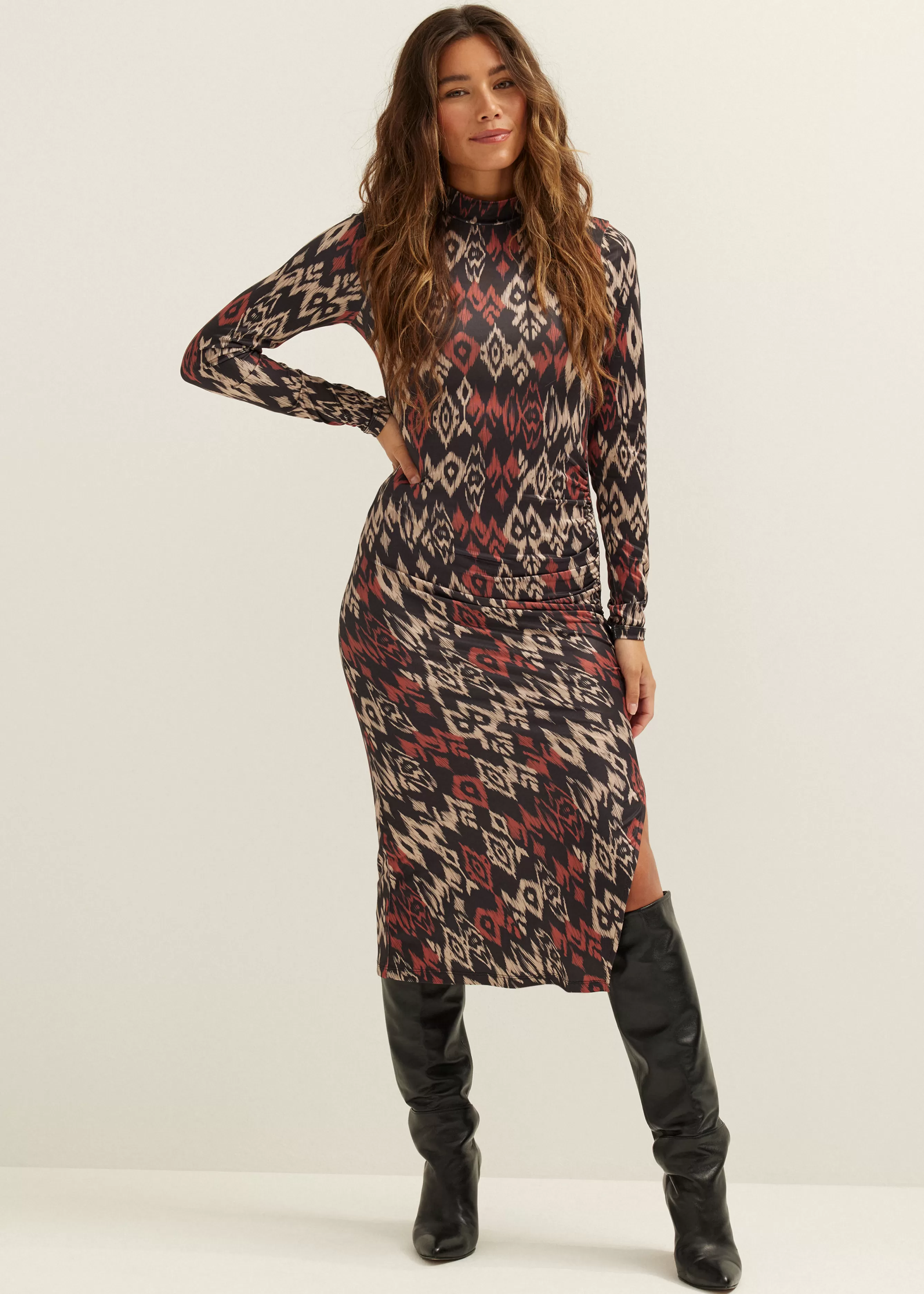 Bodycon jurk met print<Cotton Club Fashion