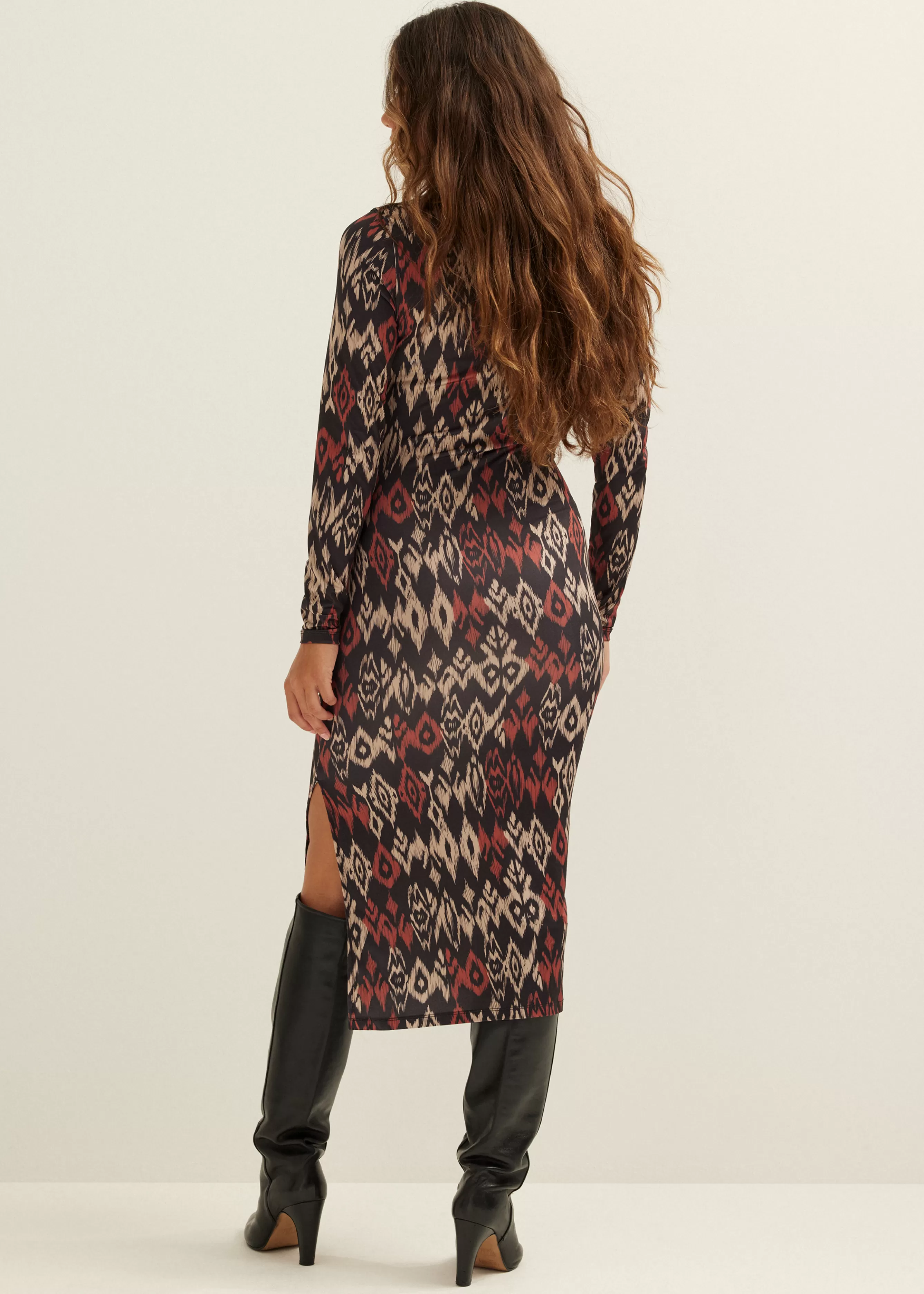 Bodycon jurk met print<Cotton Club Fashion