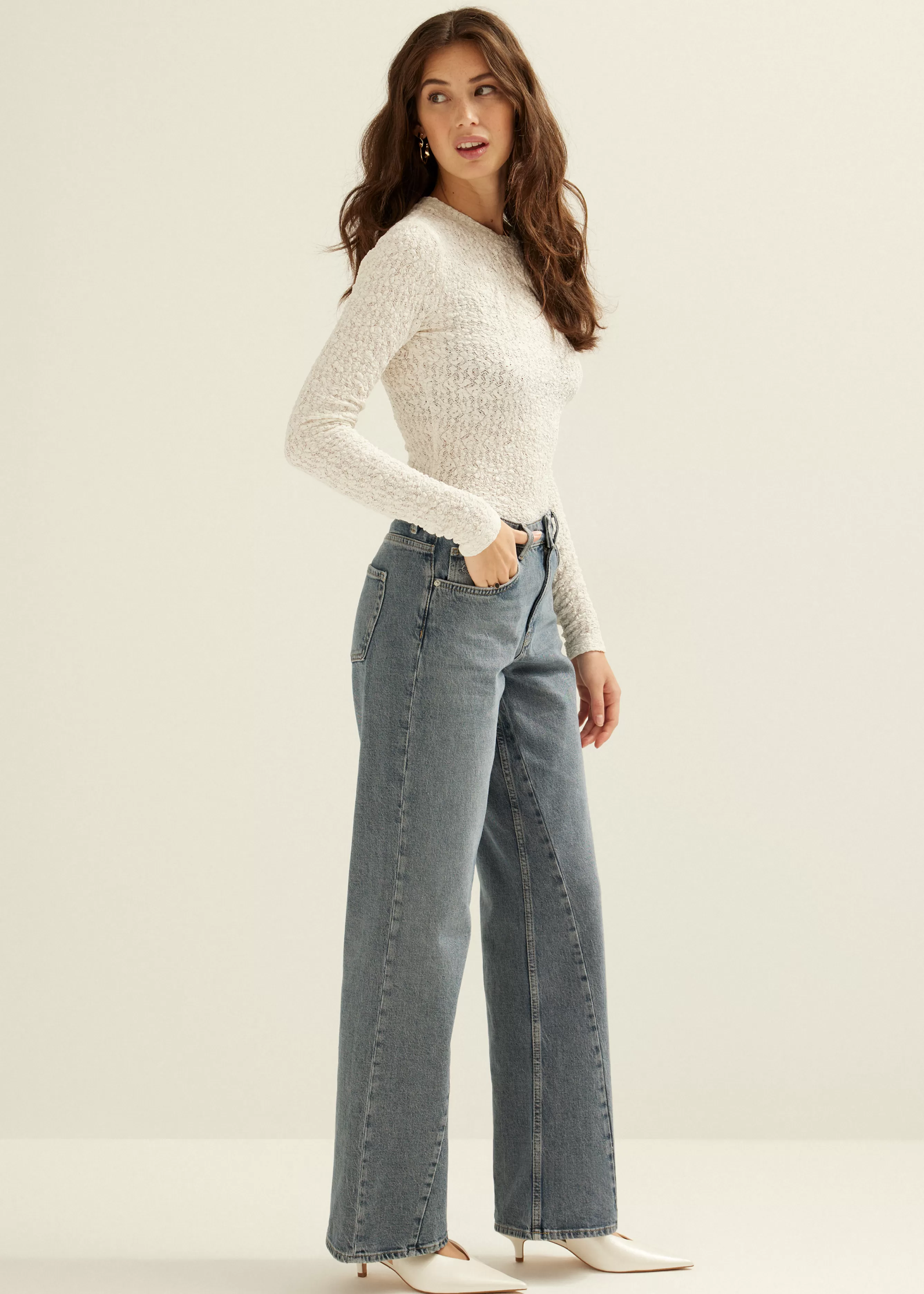 Charlie wide leg jeans twist<Cotton Club Discount