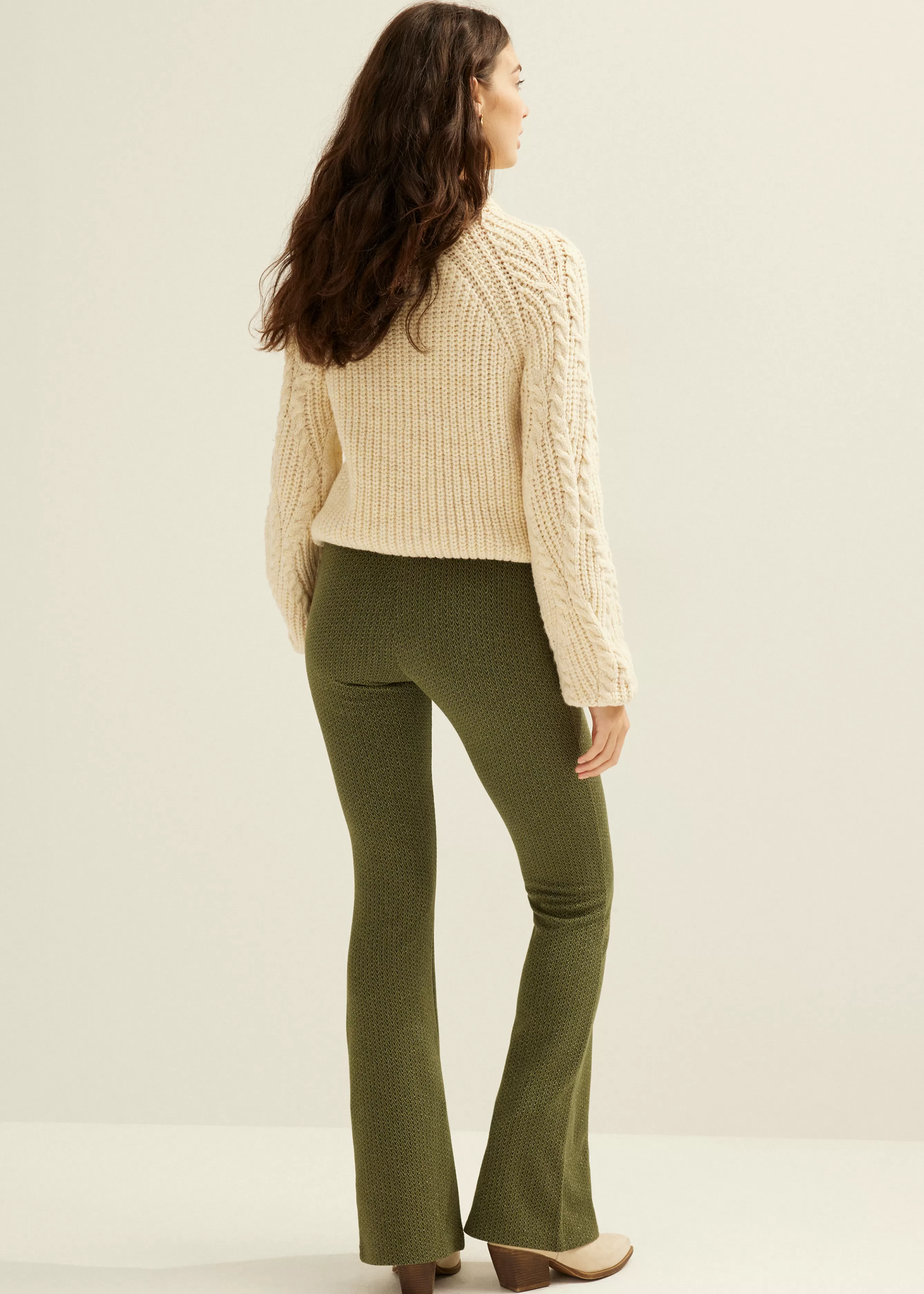 Flared broek met lurex<Cotton Club Sale