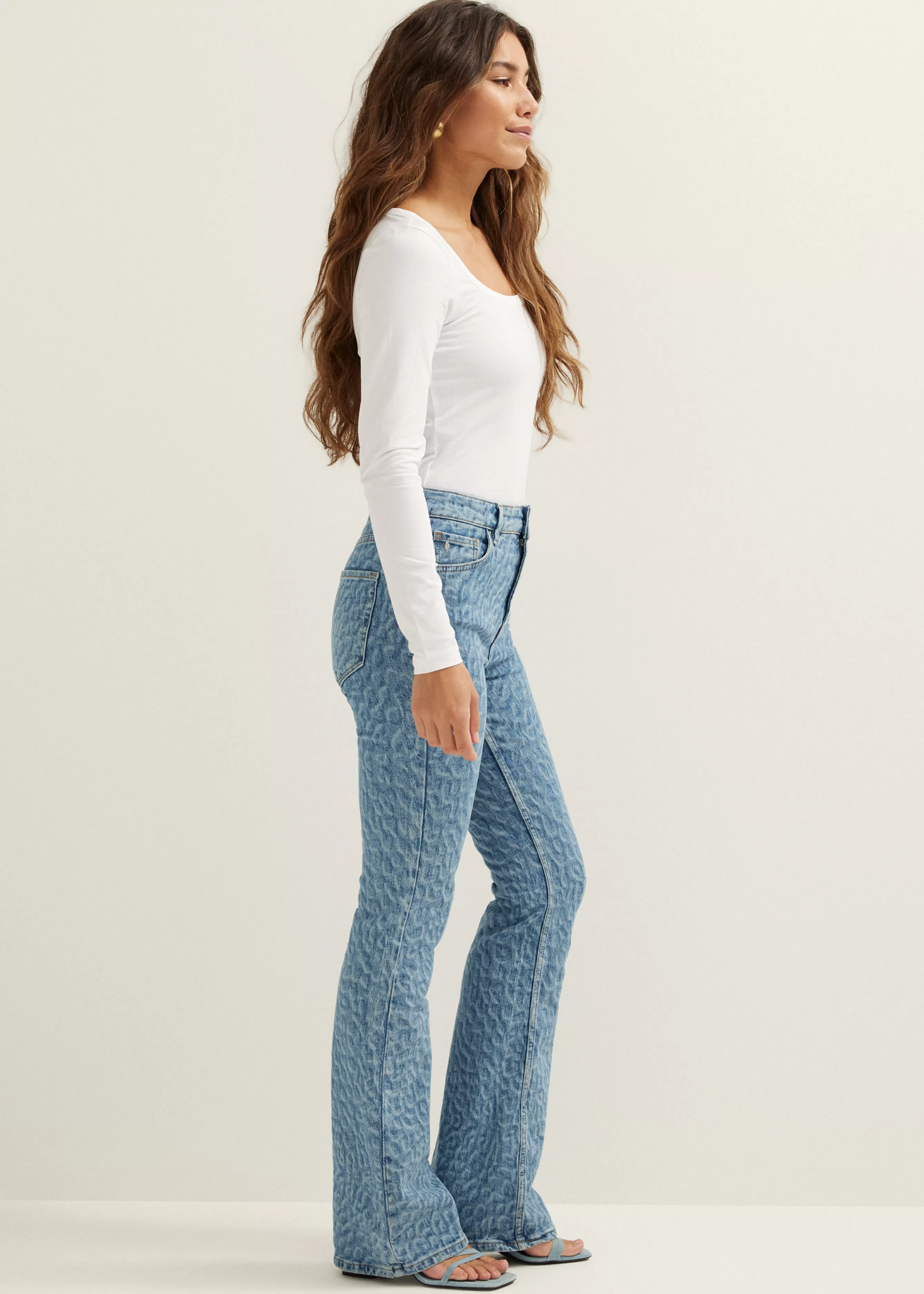 Flared jeans coco laser print<Cotton Club Hot