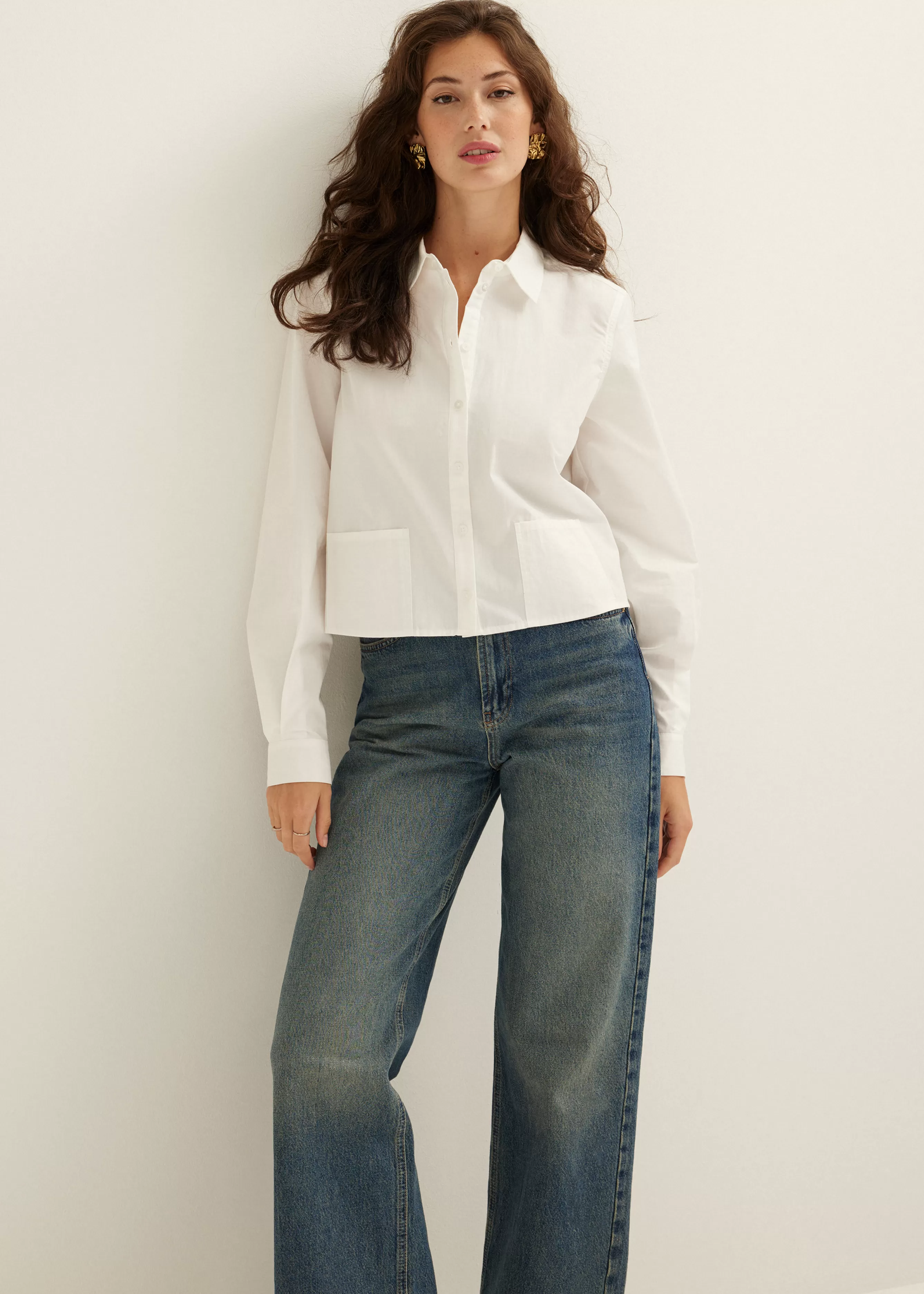 Korte blouse poplin<Cotton Club Sale