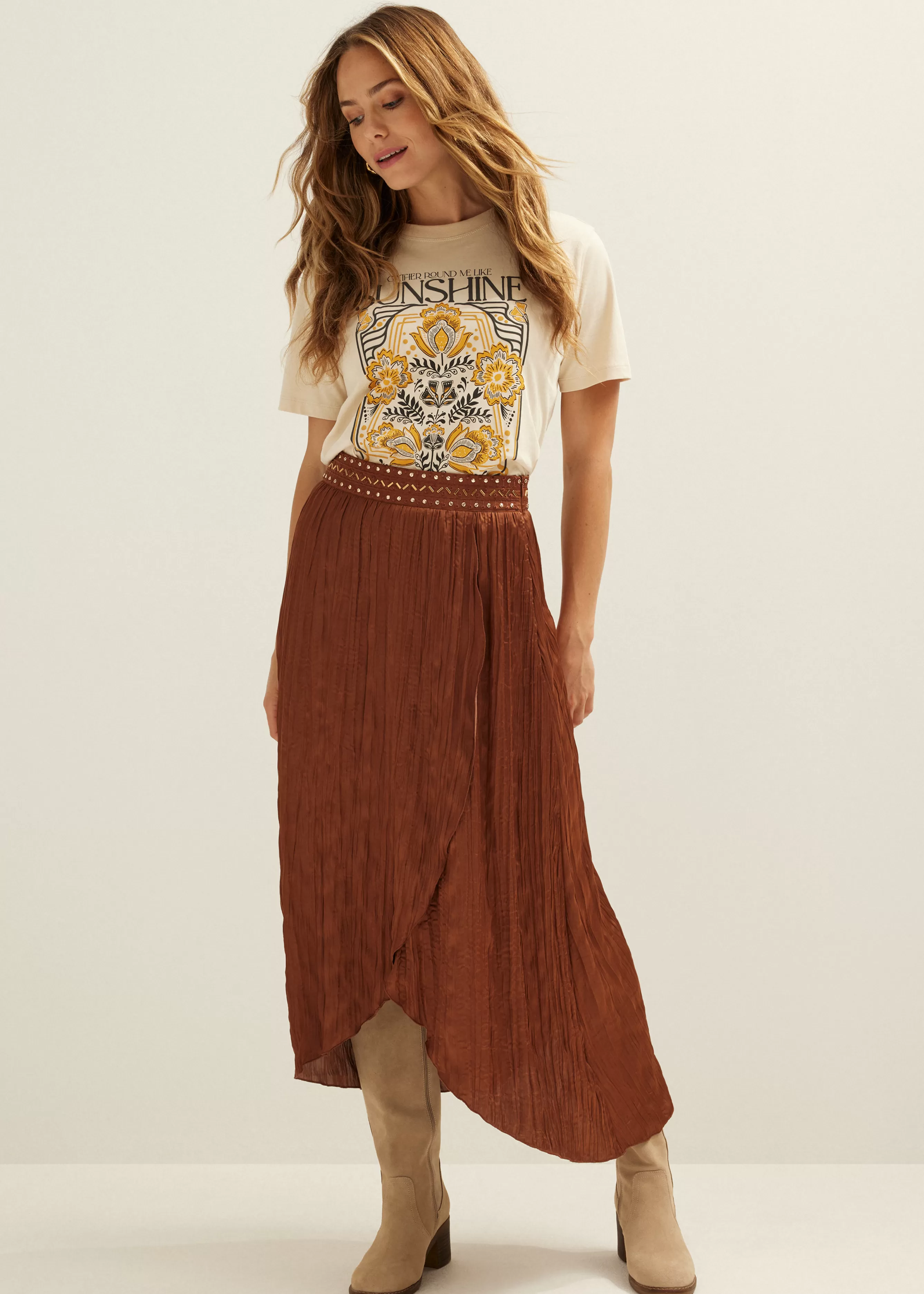 Maxi rok met studs<Cotton Club Cheap