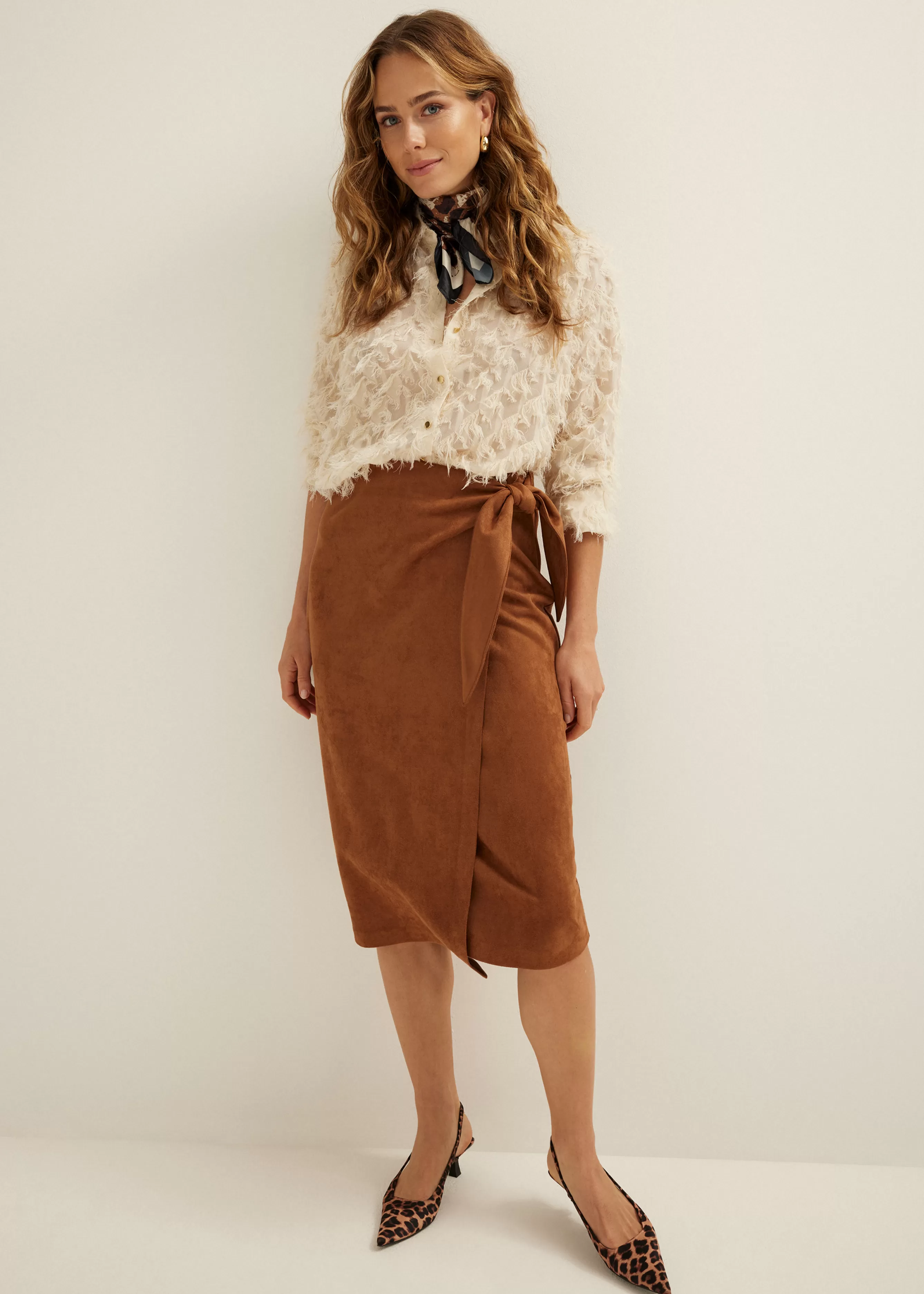 Midi rok van suedine<Cotton Club Store