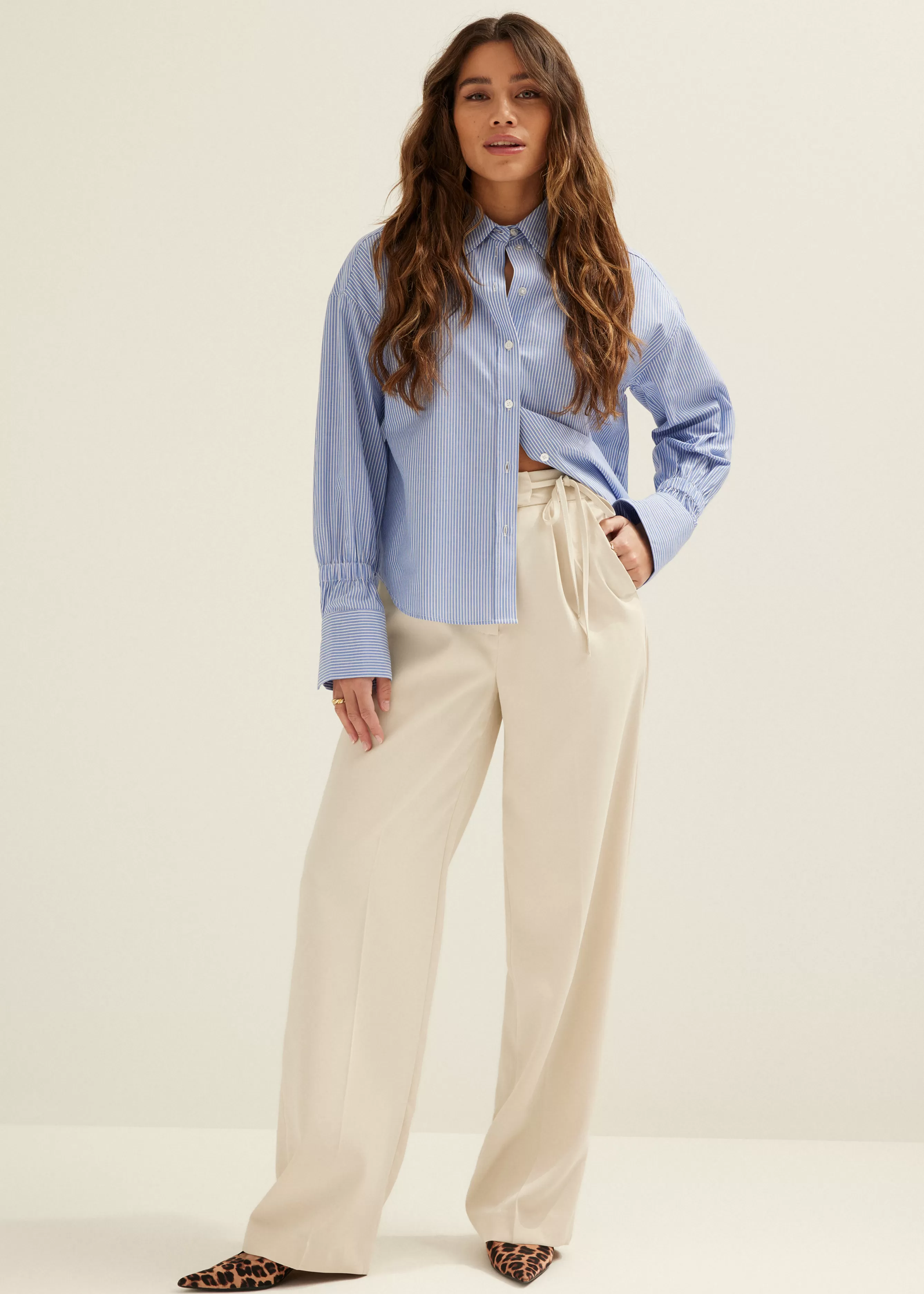 Pantalon met gestrikt detail<Cotton Club Cheap