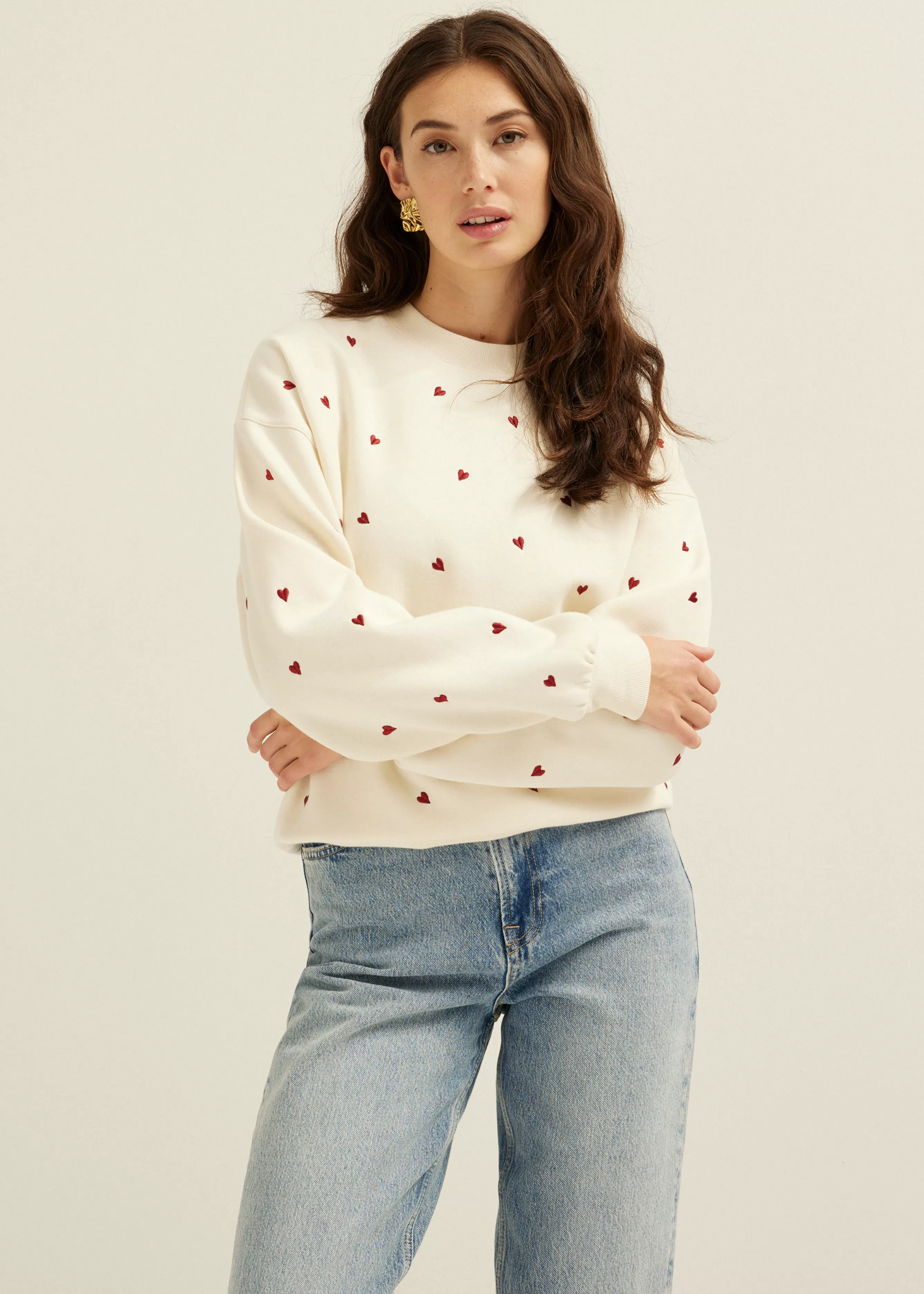 Sweater met hartjes<Cotton Club Best Sale