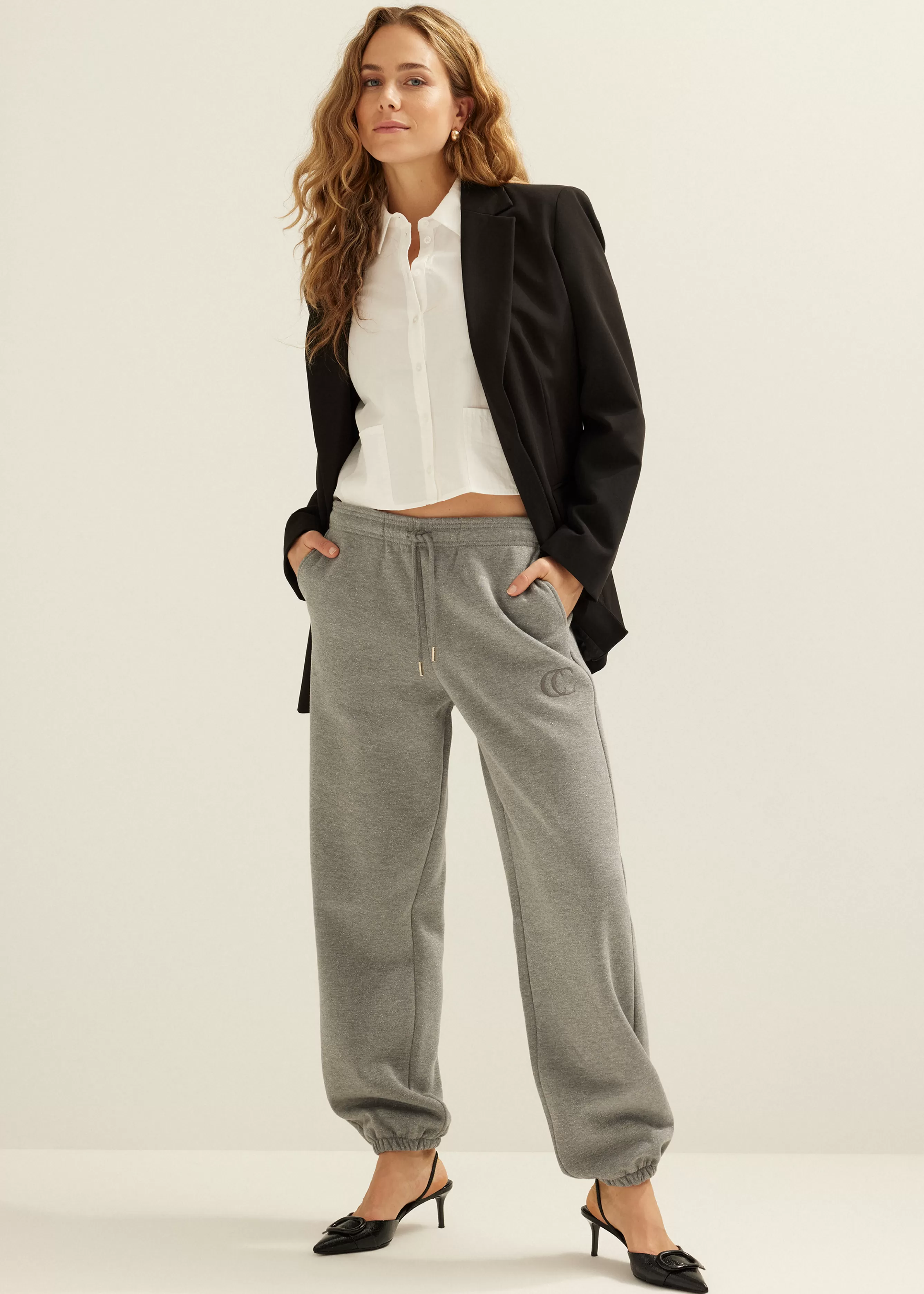 Sweatpants met glitter<Cotton Club Sale