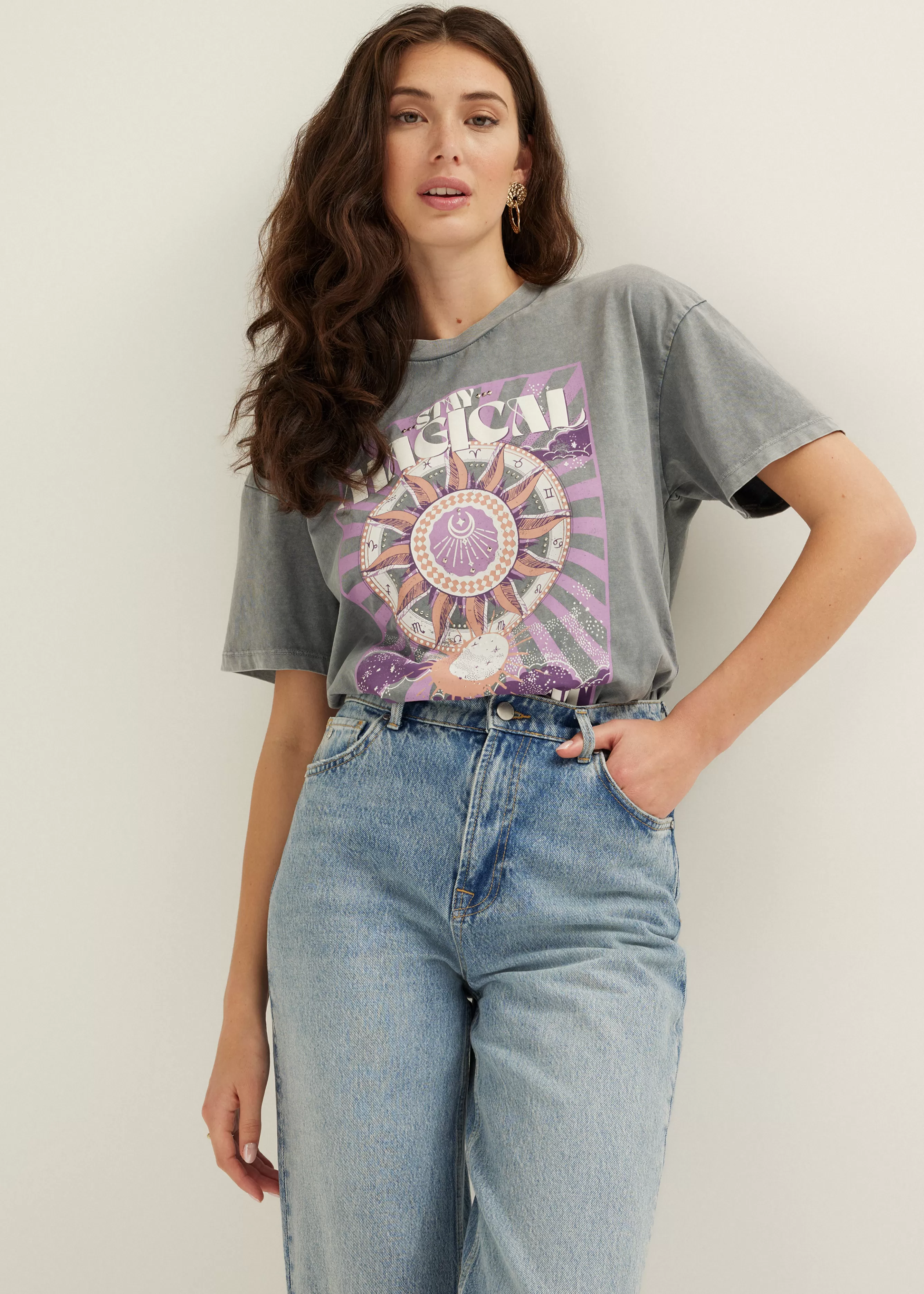 T-shirt met print magical<Cotton Club Store