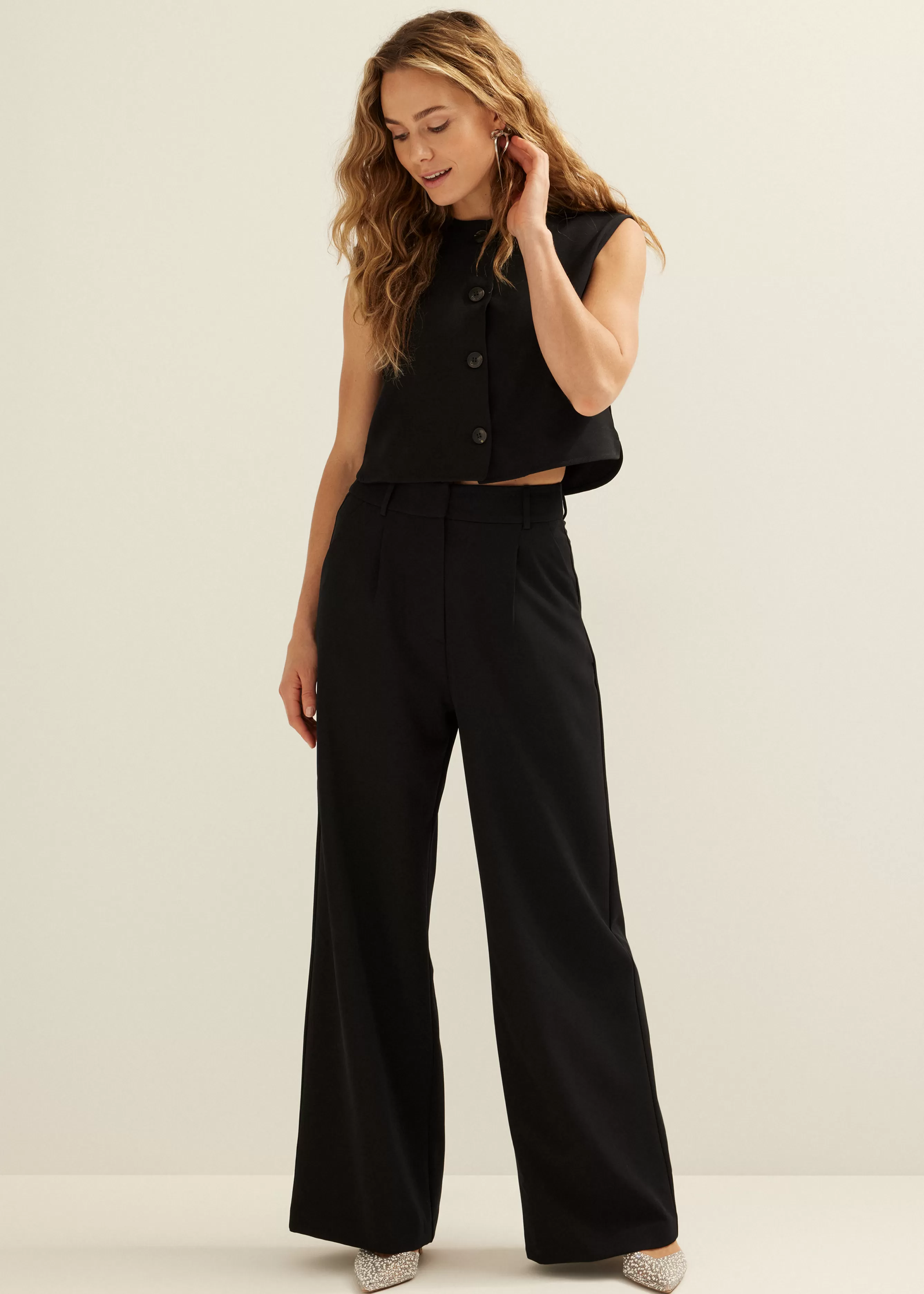 Wide leg pantalon<Cotton Club New